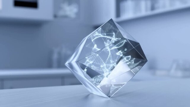 Abstract 3D rendering of a translucent, swirling, liquid-like structure with a futuristic and clean aesthetic, reflecting light and creating a sense of movement and fluidity