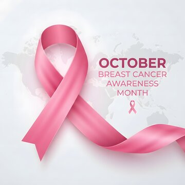 Breast cancer awareness month pink ribbon symbolizing hope and support in october