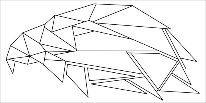 Low poly eagle. Geometric bird