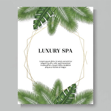Luxury spa flyer template with modern minimalist vector design