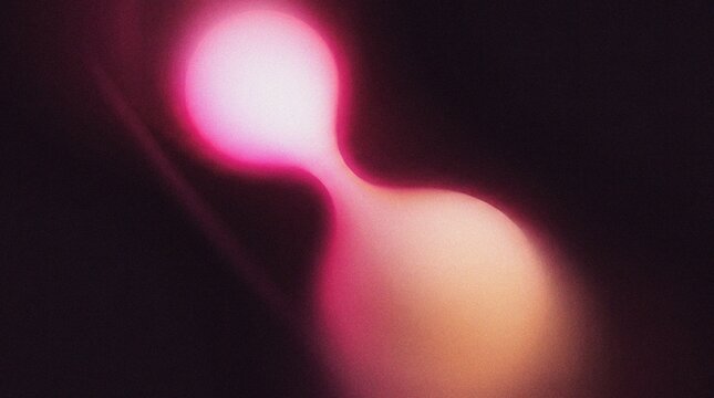 Glowing pink abstract shape, dark grainy black pink background, noise texture futuristic dynamic poster header cover wallpaper banner backdrop design