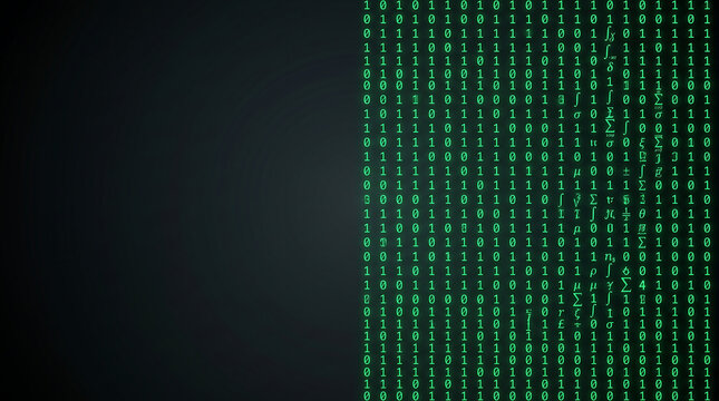 Dark Binary Code Algorithm Stream Technology Background for Machine Learning