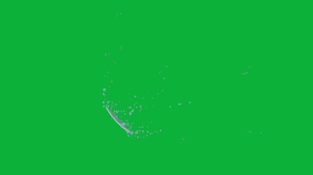 4k bubble growing out of proportion and pops on its own, stylized human-made green screen animation