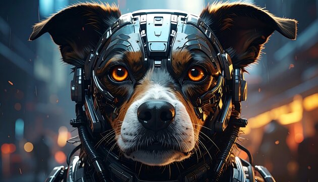 Cyberpunk Dog Portrait.