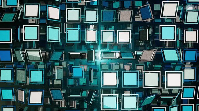 Blue square matrix dynamic background looping playback