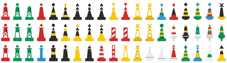 Set of Nautical Sea Navigation Buoys and Maritime Markers © alfa
