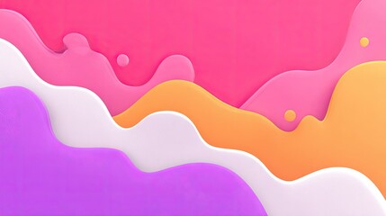 Fototapeta premium Vibrant layered liquid shapes create an abstract, flowing background composition