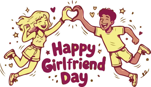 National Girlfriends Day. August 1. Holiday concept. Template for background, banner, card, poster with text inscription. Vector EPS10 illustration. stock illustration
Girlfriend
