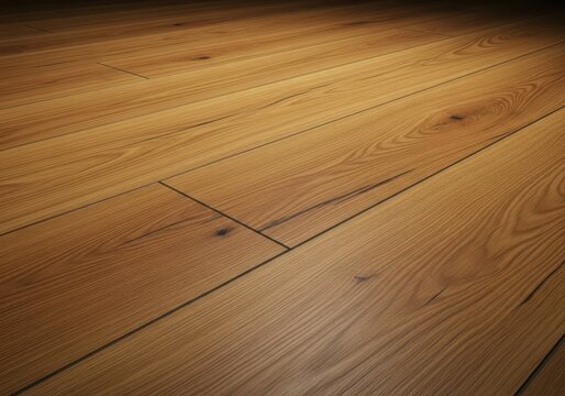 Detailed close-up view of textured engineered wood laminate flooring showing realistic grain and seamless plank joints, engineered, home, commercial