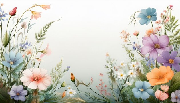 Delicadas Flores Silvestres Como Borde De Marco