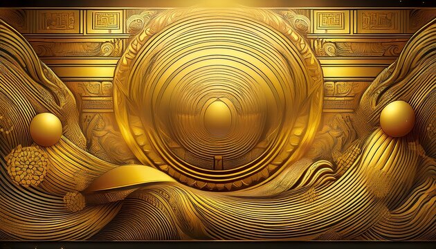 Pchum Ben Abstract Golden Spiritual Textures And Traditional Khmer Inspired Patterns