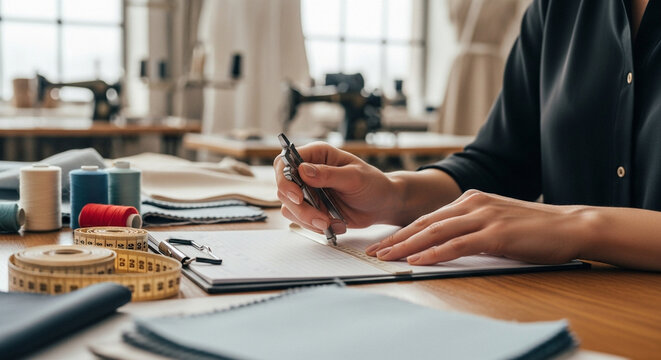 Tailor measuring fabric with measuring tape