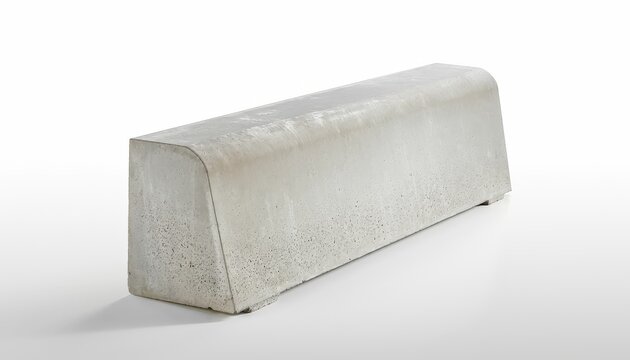road curb stone segment on white background