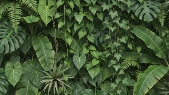 Tropical Jungle Vine Leaf Transition.