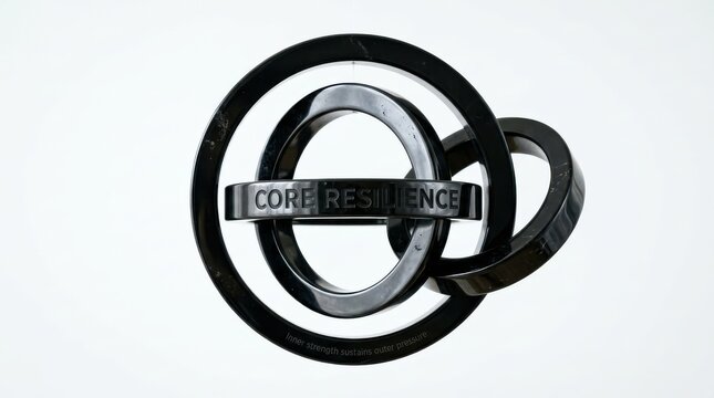 Dark metal trophy with CORE RESILIENCE inscription