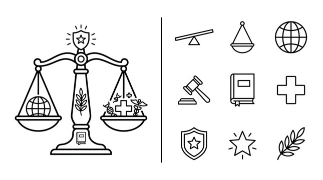 Medical Law and Bioethics Balance Scales Concept