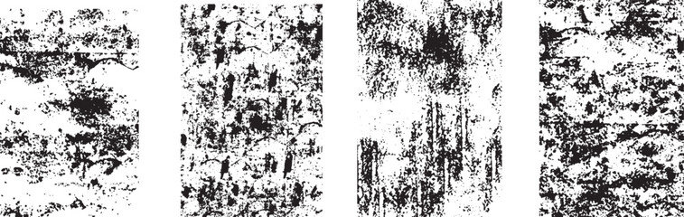 Fototapeta premium Set of the grunge textures vector, Grunge overlays vector, Different paint textures with splay effect and drop ink splashes.