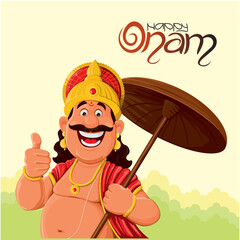 Kerala festival happy onam greetings background. maveli vector © Akhil Raj