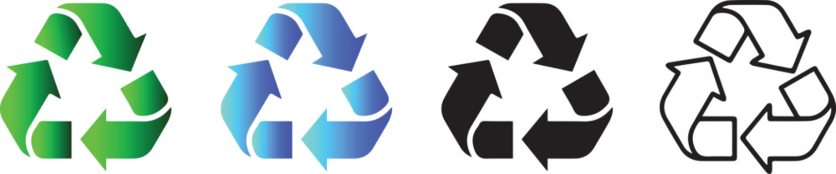 set of recycling icons. recycle logo symbol. vector illustration