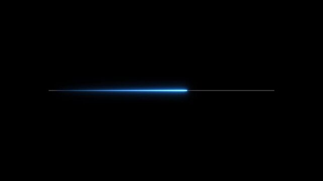 Bright blue lines glow intensely against a dark display canvas. Minimalist vector elements introduce clean technology concepts to media. Parallel neon rays flash.