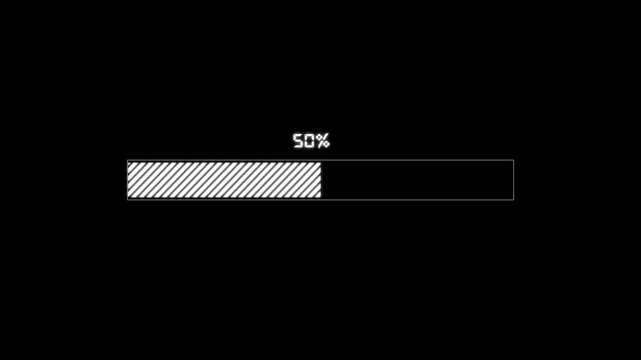 Hatched filling bars calculate server download statuses past twenty-one percent. Graphic dashboard tools provide clear information updates. Slanted lines increment.