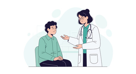 Fototapeta premium Doctor Consulting Patient, Healthcare Consultation, Medical Checkup, Healthy Lifestyle