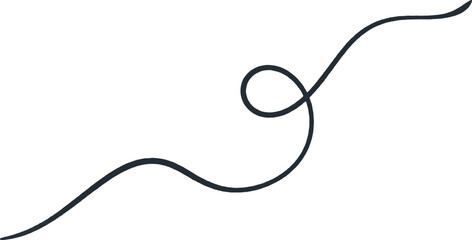 Obraz premium Single flowing hand drawn line with a decorative design element abstract illustration monochrome decorative ornament minimalist creative