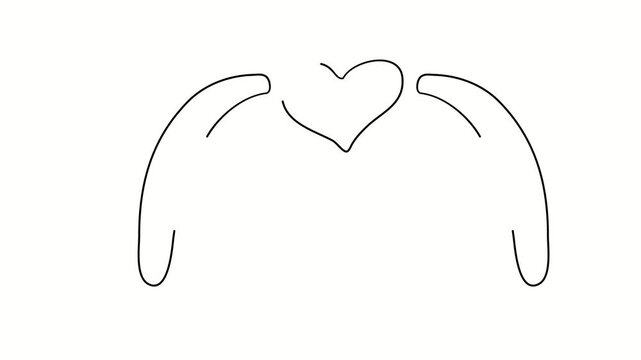 Wedding arch. Contour drawing, silhouett animation. Continuous line. Isolated on white. Video 4k object illustration self-drawing. Object construction. Minimalist continuous line drawing silhouette on