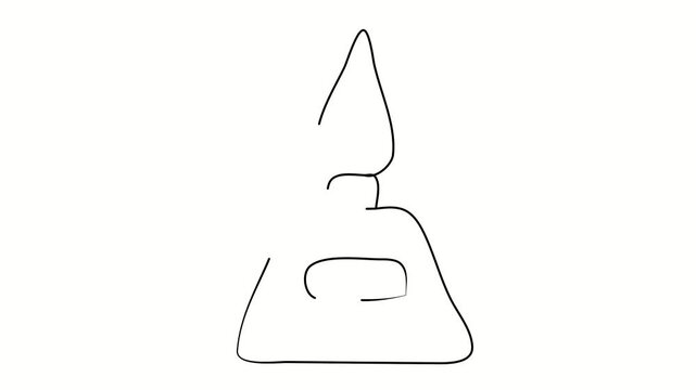 Nail polish, cosmetics, personal care. Contour drawing, silhouett animation. Continuous line. Isolated on white. Video 4k object illustration self-drawing. Object construction. Minimalist continuous l