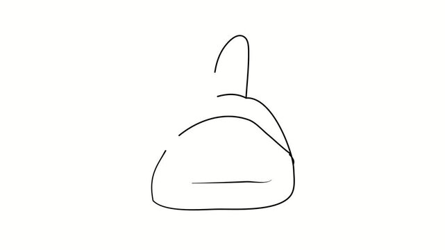 Scoop, cleaning, cleaning service, cleanliness. Contour drawing, silhouett animation. Continuous line. Isolated on white. Video 4k object illustration self-drawing. Object construction. Minimalist con