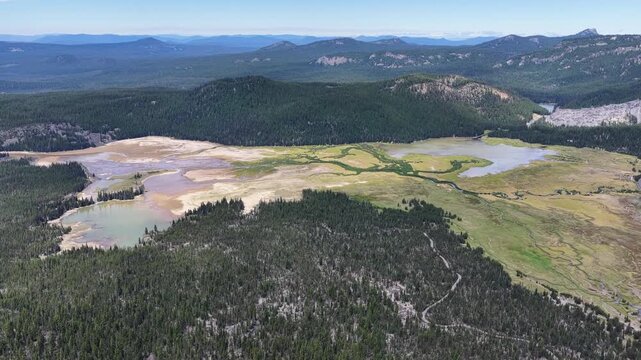 The colorful Sparks Lake is found just east of Mt. Bachelor along the Cascade Lakes Scenic Byway. This spectacular area of Central Oregon is part of the Deschutes National Forest.