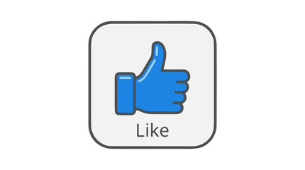Obraz premium Like Button with Thumbs Up Icon Vector