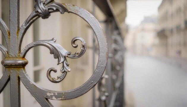 Ornate Wrought Iron Balcony Railing Detail