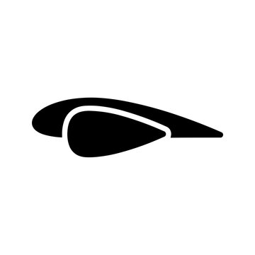 Aircraft wing aerofoil shape graphic with aerofoil aircraft aerodynamic