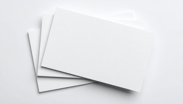 Stack of blank white cards symbolizing creativity, stationery design, minimalist branding, or potential for printed media concepts