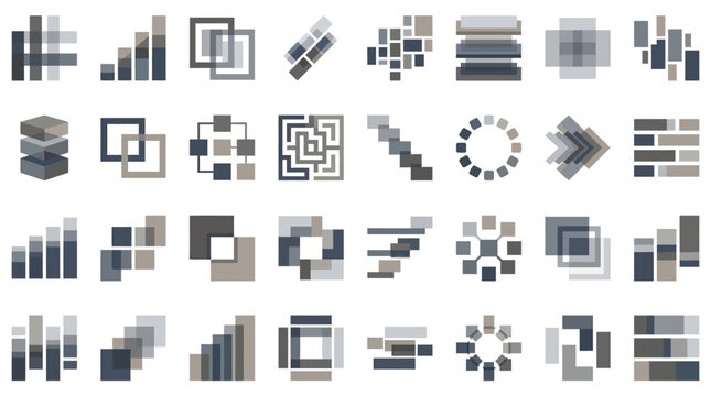 Abstract geometric square pattern and data elements.