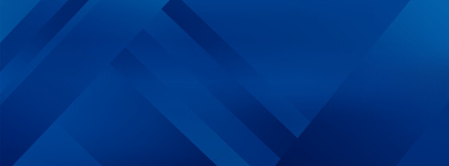 Obraz premium Abstract classic blue corporate banner background with dark geometric shapes and diagonal lines texture. Modern business tech vector backdrop design.