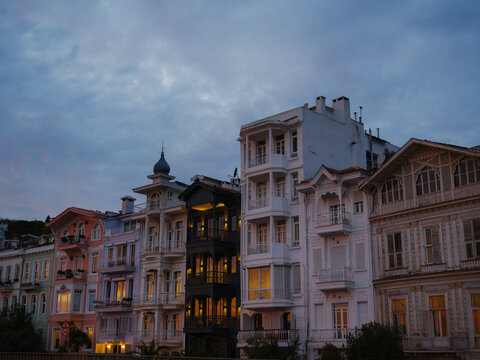 Arnavutk&ouml;y neighborhood of Istanbul, Turkey, during twilight