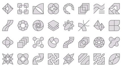 Fototapeta premium Abstract grey geometric shapes for modern graphic design.