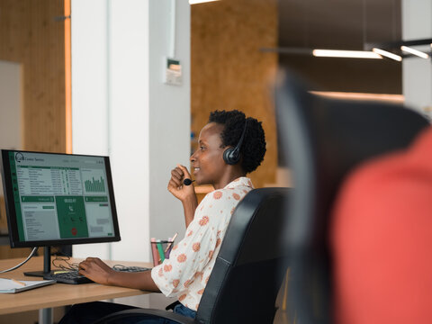 Customer service agents working at office 