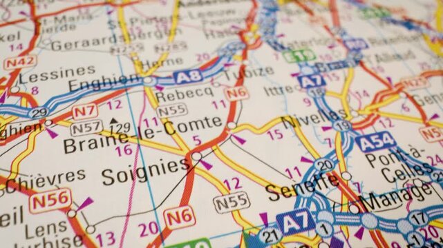 Highway network converging on Brussels, Belgium