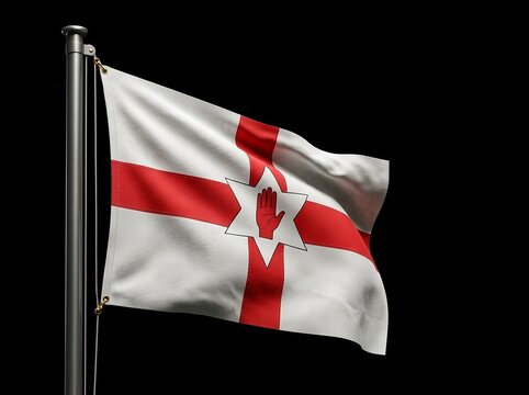 Northern Ireland flag. Northern Ireland, British history, regional identity, politics, culture, sovereignty, and international affairs