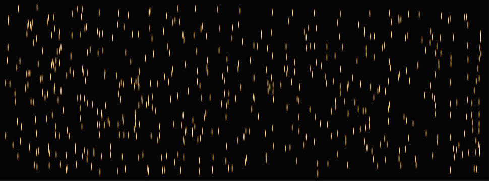 Mesmerizing light effect and neo design golden particles on black background for modern digital art and visualizations