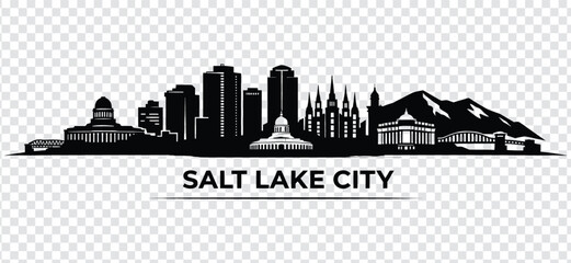 Obraz premium Salt lake city skyline silhouette