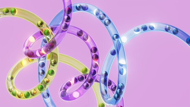 Colorful Glass Tubes with Data Spheres
