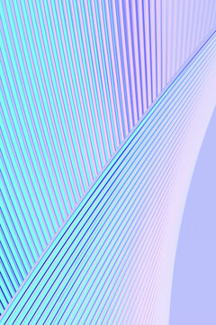 Twisted Blue Geometric Lines 3D render