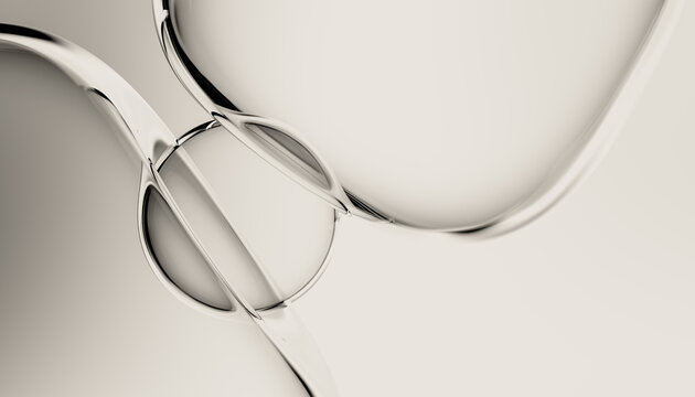 Minimal Abstract Glass Shapes With Fluid Curves and Soft Beige Tones 