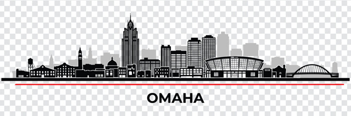 Omaha, nebraska, usa city skyline silhouette vector illustration © MstSabina