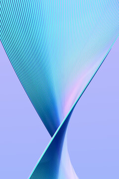Twisted Blue Geometric Lines 3D render