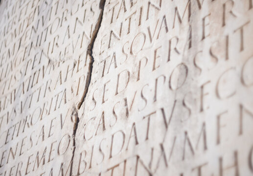 Roman latin scripts on the ancient Appian Way